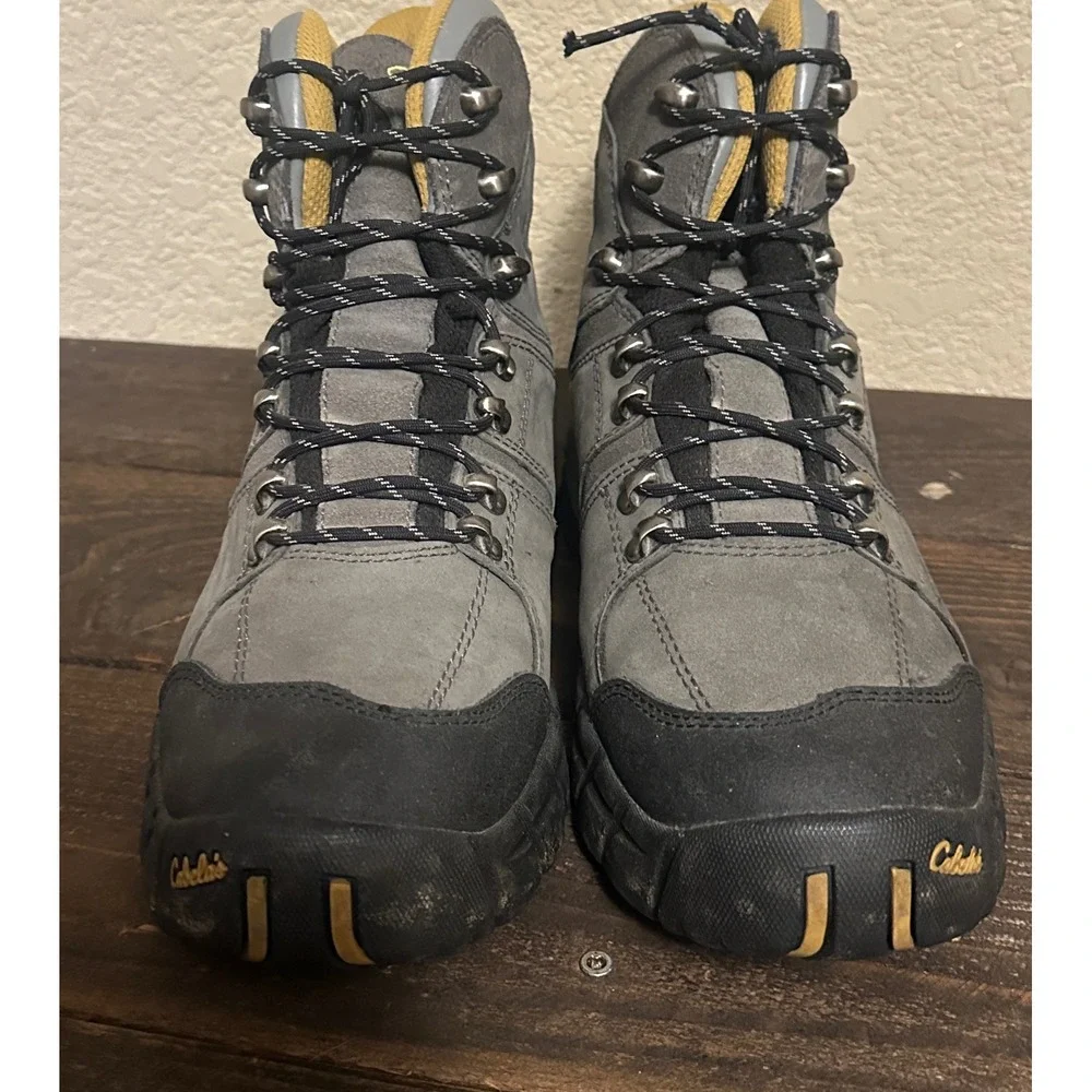 Cabelas Dry-Plus Hiking Boots Mens 10 D Grey Suede Waterproof 83-0952 Rucking